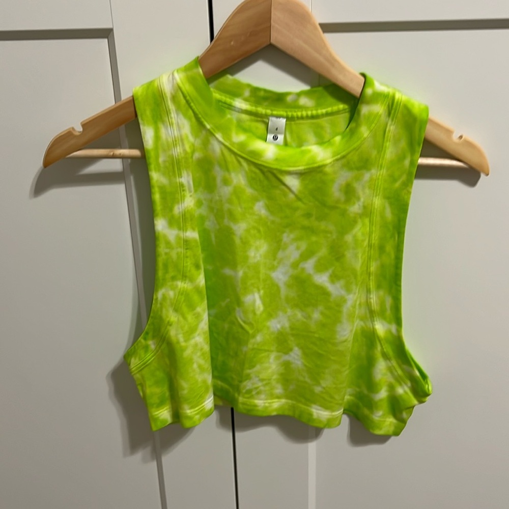Lululemon Lime Green Tye Dye Crop Top
